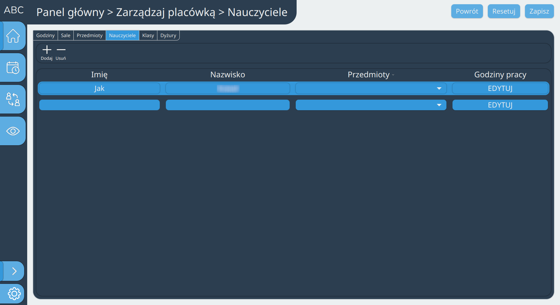 Widok Nauczycieli